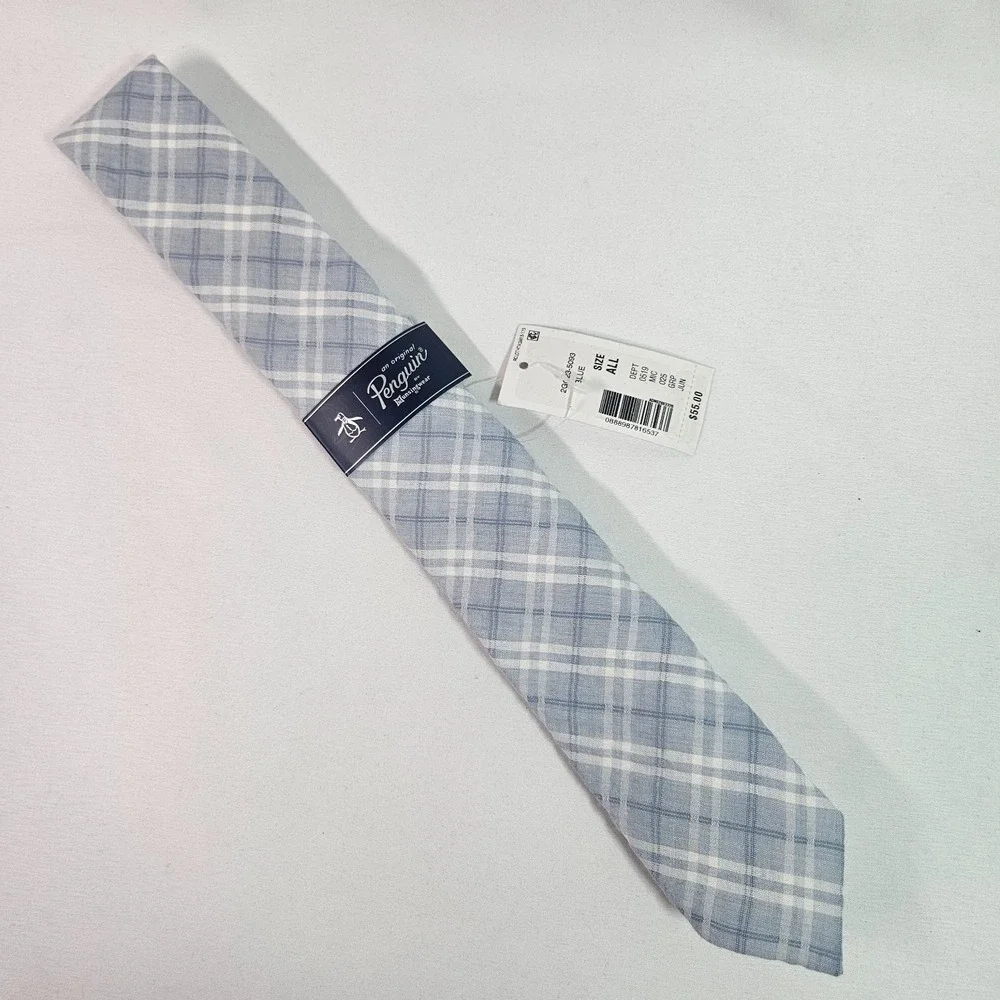 New Penguin by Munsingwear Tie Men Plaid Gray‎ 2.25